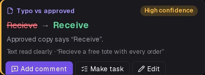 Finding: Recieve should be Receive, high confidence